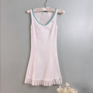 Nike white mesh tennis dress ruffled pleat…